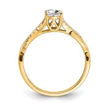 14k Diamond Semi-mount Criss-Cross Engagement Ring — alternate view