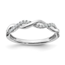 Image of 14k White Gold 1/8 carat Lab Grown Diamond VS/SI+ G+ Complete Twist Wedding Band