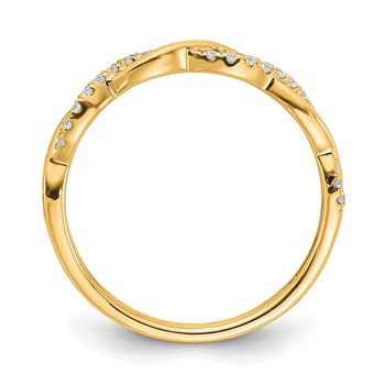 14k Yellow Gold Diamond Twist Design Wedding Band — alternate view