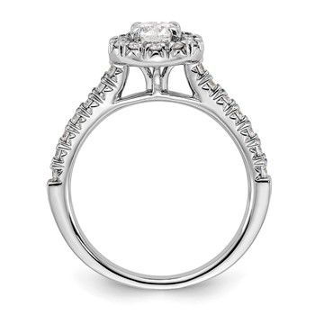 14kw Lab Grown Diamond VS+ F+ 1/2 ctw Round Halo Engagement Ring Se — alternate view