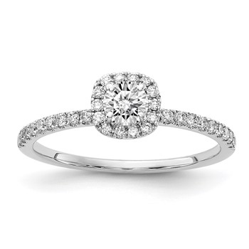 14kw Lab Grown Diamond VS+ F+ 1/2 ctw Round ctr w/ Cush Halo Engage