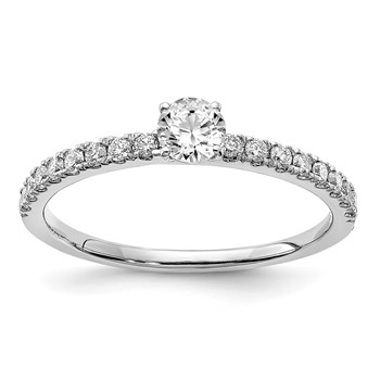 14kw Lab Grown Diamond VS+ F+ 1/4 ctw Engagement Ring Semi