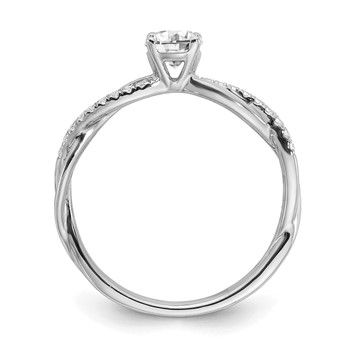 14k White Gold Diamond Semi-mount Engagement Ring — alternate view