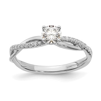 14k White Gold Diamond Semi-mount Engagement Ring