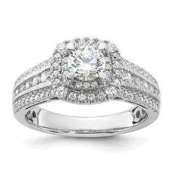 14k White Gold Diamond Semi-mount Engagement Ring