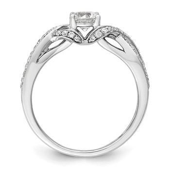14k White Gold 3/4 carat Lab Grown Diamond VS/SI+ G+ Round Complete Twist Bypass Engagment Ring — alternate view