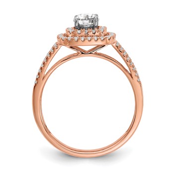 14k Rose Gold Diamond Semi-mount Engagement Ring — alternate view