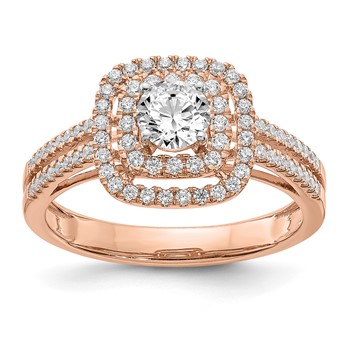 14k Rose Gold Diamond Semi-mount Engagement Ring