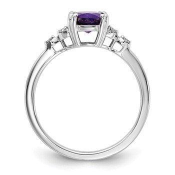 Sterling Silver 8x6 Ov AM and Dia Ring Rd 6-1.3mm Mel:S43 — alternate view