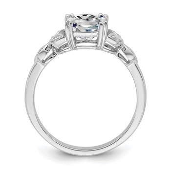 14k White Gold Semi-mount Diamond Cushion Center Engagement Ring — alternate view