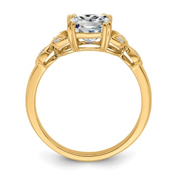 14k Semi-mount Diamond Cushion Center Engagement Ring — alternate view