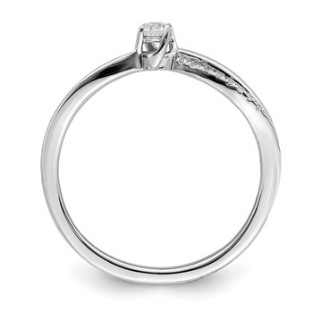 First Promise 14k White Gold Split Shank 1/8 carat Round Diamond Complete Promise/Engagement Ring — alternate view