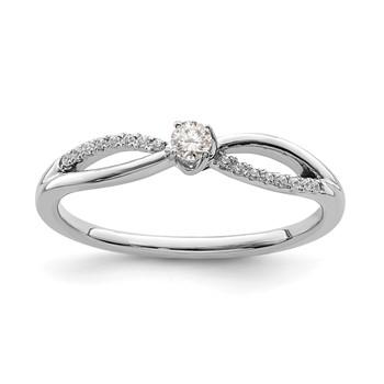 First Promise 14k White Gold 1/8 carat Lab Grown Diamond VS/SI+ G+ Complete Petite Engagement Ring