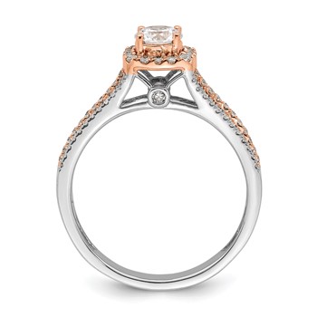 14k White & Rose Gold Diamond Semi-mount Engagement Ring — alternate view