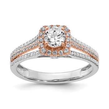 14k White & Rose Gold Diamond Semi-mount Engagement Ring