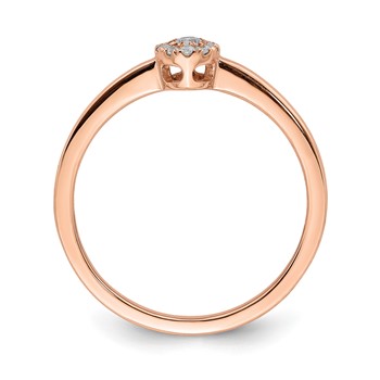 First Promise 14k Rose Gold Halo 1/10 carat Round Diamond Complete Promise/Engagement Ring — alternate view