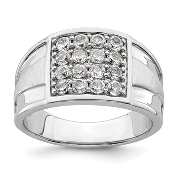 IBGoodman 14k White Gold 1 1/2 carat Lab Grown Diamond VS/SI+ G+ Cluster Men's Ring