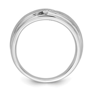 14k White Gold 3-Stone 1/6 carat Diamond Complete Men's Band — alternate view