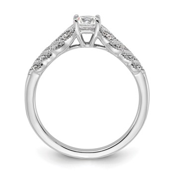 14k White Gold leaf Design Diamond Semi-Mount Engagement Ring — alternate view