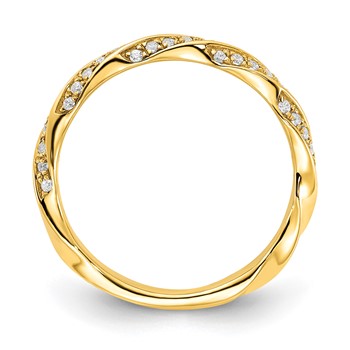 14K Twisted 1/5 carat Diamond Complete Wedding Band — alternate view