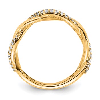 14K Polished 1/4 carat Diamond Twist Fashion Ring — alternate view