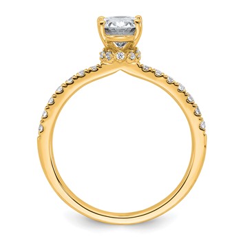 14k 1 3/8 carat Lab Grown Diamond VS/SI+ G+ Oval Complete Solitaire Engagement Ring — alternate view