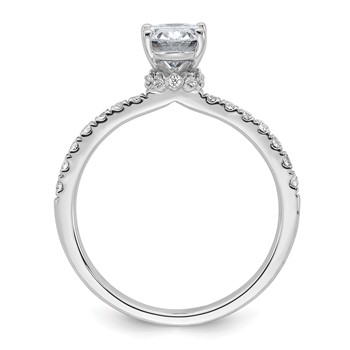 14k White Gold 1 3/8 carat Certified Lab Grown Diamond VS+ F+ Oval Complete Solitaire Engagement Ring — alternate view