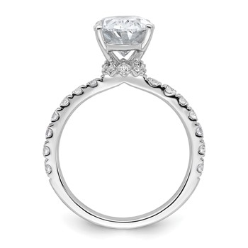 14k White Gold 3 1/5 carat Lab Grown Diamond VS/SI+ G+ Oval Complete Solitaire Engagement Ring — alternate view