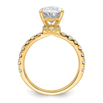 14k 3 1/5 carat Lab Grown Diamond VS/SI+ G+ Oval Complete Solitaire Engagement Ring — alternate view