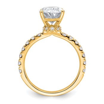 14k 3 1/5 carat Certified Lab Grown Diamond VS+ F+ Oval Complete Solitaire Engagement Ring — alternate view