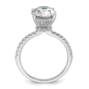 14k White Gold 3 1/4 carat Certified Lab Grown Diamond VS+ F+ Oval Complete Solitaire Engagement Ring — alternate view