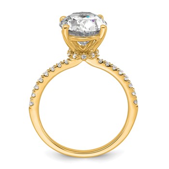 14k 3 1/4 carat Certified Lab Grown Diamond VS+ F+ Oval Complete Solitaire Engagement Ring — alternate view