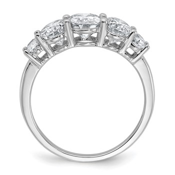 14k White Gold 3 1/2 carat Lab Grown Diamond VS+ F+ Complete Five Stone Band — alternate view
