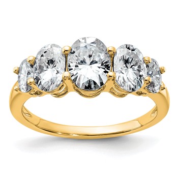 14k 3 1/2 carat Lab Grown Diamond VS+ F+ Complete Five Stone Band