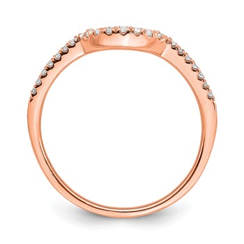 Blooming Bridal 14k Rose Gold 1/8 carat Diamond Contoured Complete Wedding Band — alternate view