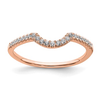 Blooming Bridal 14k Rose Gold 1/8 carat Diamond Contoured Complete Wedding Band