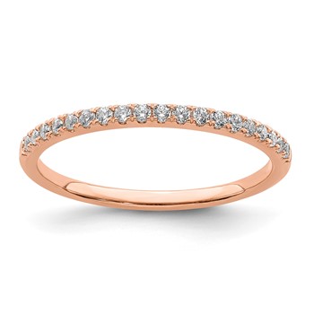 Pure Serenity 14k Rose Gold 1/6 carat Lab Grown Diamond VS/SI+ G+ Wedding Band