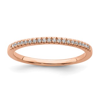Pure Serenity 14k Rose Gold 1/15 carat Lab Grown Diamond VS/SI+ G+ Wedding Band