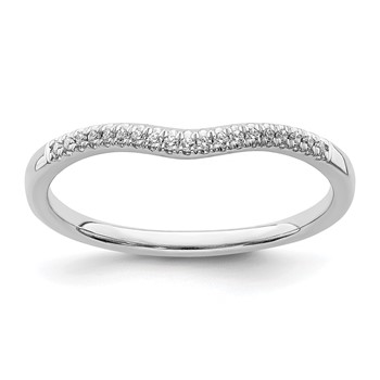 Blooming Bridal 14k White Gold 1/15 carat Diamond Contoured Complete Wedding Band