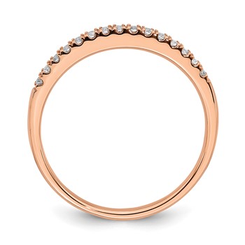 14k Rose Gold 1/8 carat Complete Diamond Wedding Band — alternate view