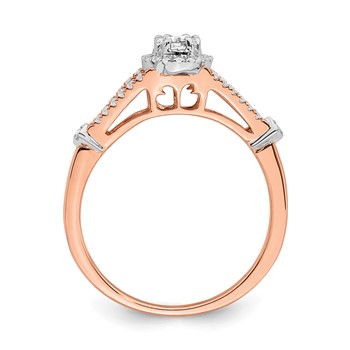 10k Rose Gold Halo 1/3 carat Diamond Complete Engagement Ring — alternate view