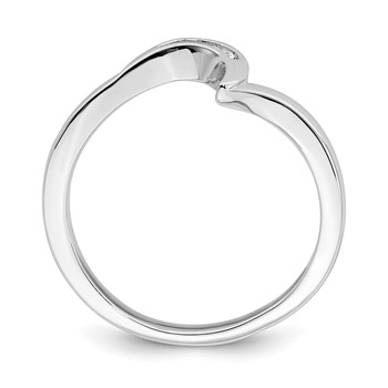 10k White Gold .02 carat Diamond Contoured Complete Wedding Band — alternate view