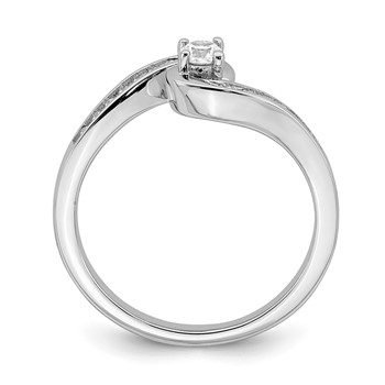 10k White Gold Bypass 1/5 carat Diamond Complete Engagement Ring — alternate view