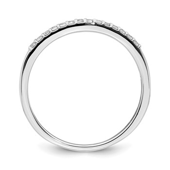 10k White Gold 1/10 carat Diamond Contoured Complete Wedding Band — alternate view