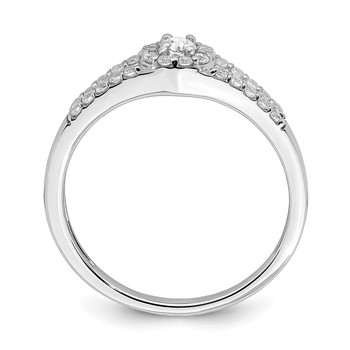 10k White Gold 1/3 carat Lab Grown Diamond VS/SI+ G+ Complete Round Halo Engagement Ring — alternate view
