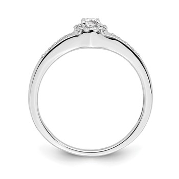 10k White Gold 1/5 carat Lab Grown Diamond VS/SI+ G+ Complete Cluster Engagement Ring — alternate view