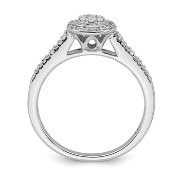 10k White Gold Halo Cluster 1/6 carat Diamond Complete Engagement Ring — alternate view