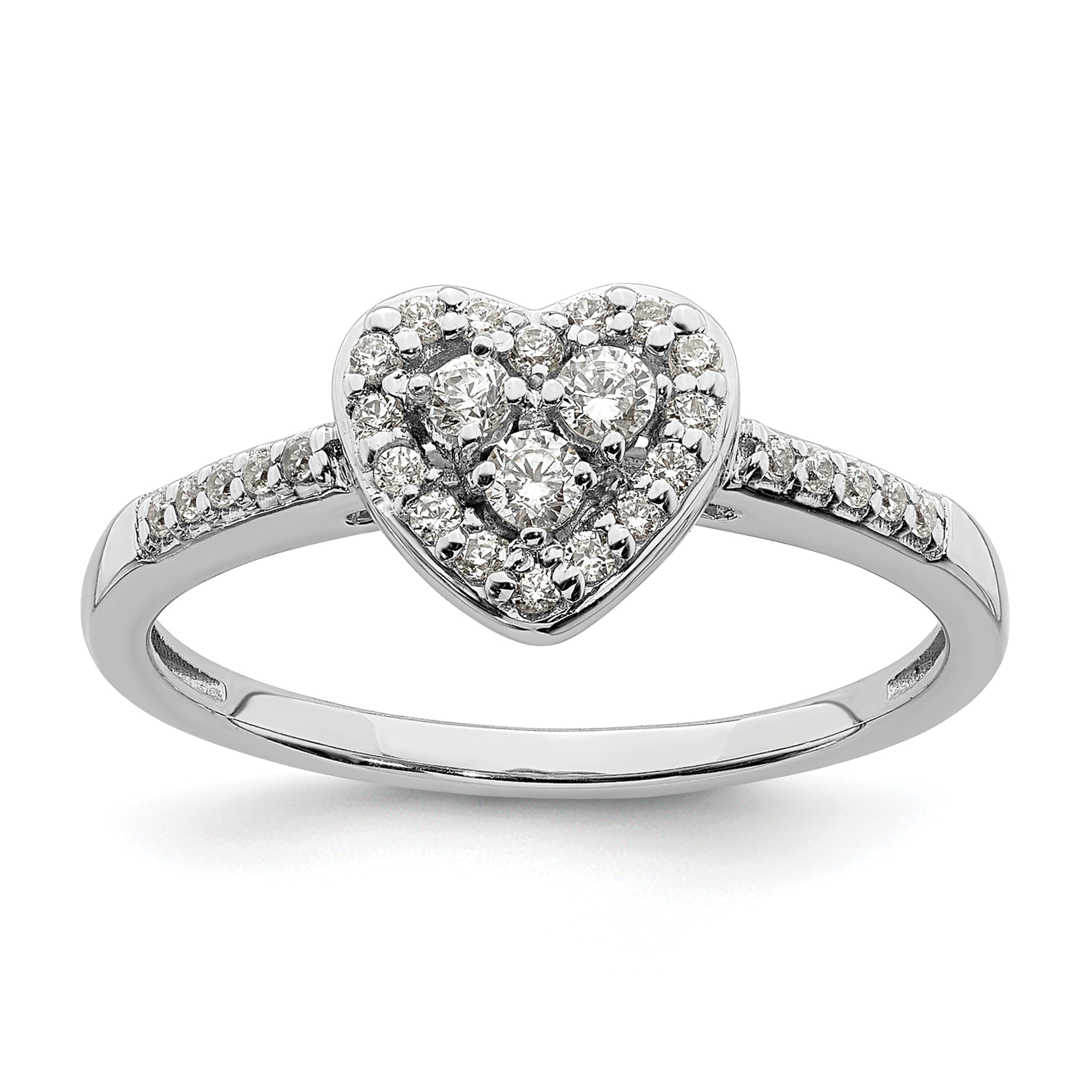 10k White Gold 1/4 carat Lab Grown Diamond VS/SI+ G+ Complete Cluster Engagement Ring