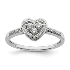 Image of 10k White Gold 1/4 carat Lab Grown Diamond VS/SI+ G+ Complete Cluster Engagement Ring