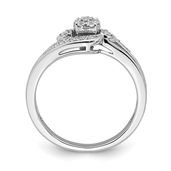 10k White Gold 1/5 carat Lab Grown Diamond VS/SI+ G+ Complete Cluster Engagement Ring — alternate view